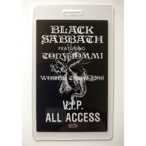 Black Sabbath Tony Iommi VIP Backstage Pass Original 1986 UNUSED Heavy Metal
